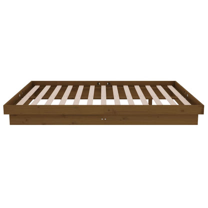 Rám Postele Medově Hnědý Masivní Dřevo 120X190 Cm Malé 2Lůžko