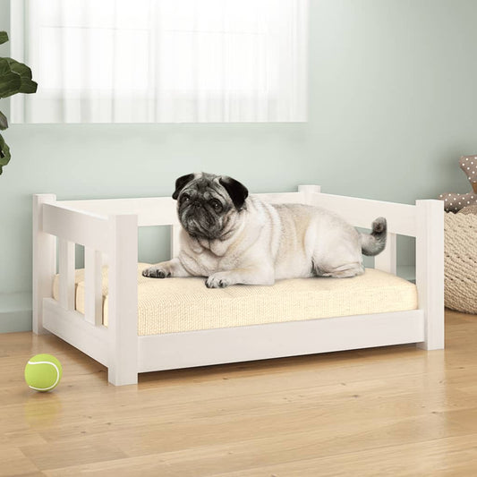 Pelíšek Pro Psy Bílý 65,5 X 50,5 X 28 Cm Masivní Borovice