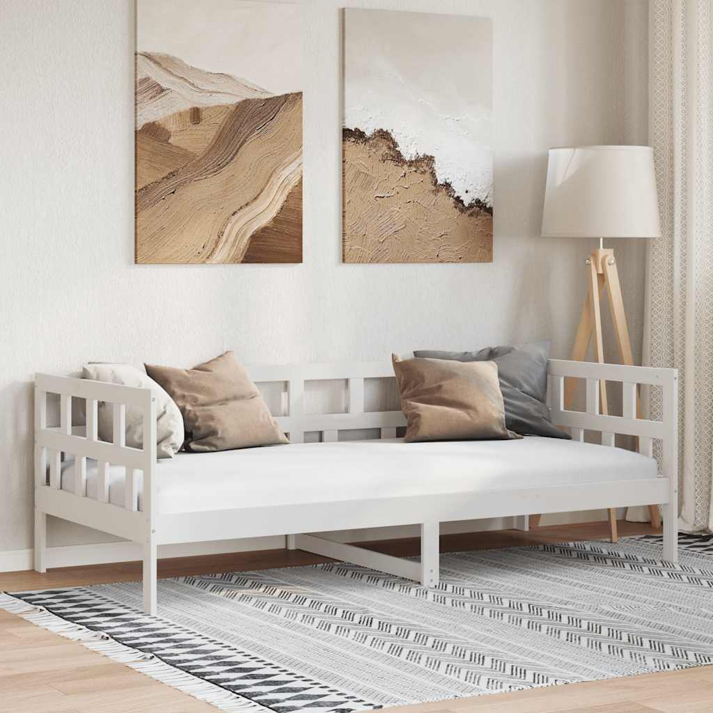 Válenda Bílá Masivní Borové Dřevo 90 X 200 Cm