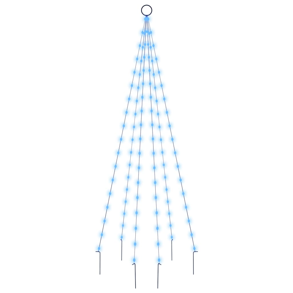 Vánoční Stromek Na Stožár 108 Modrých Led Diod 180 Cm Modrá