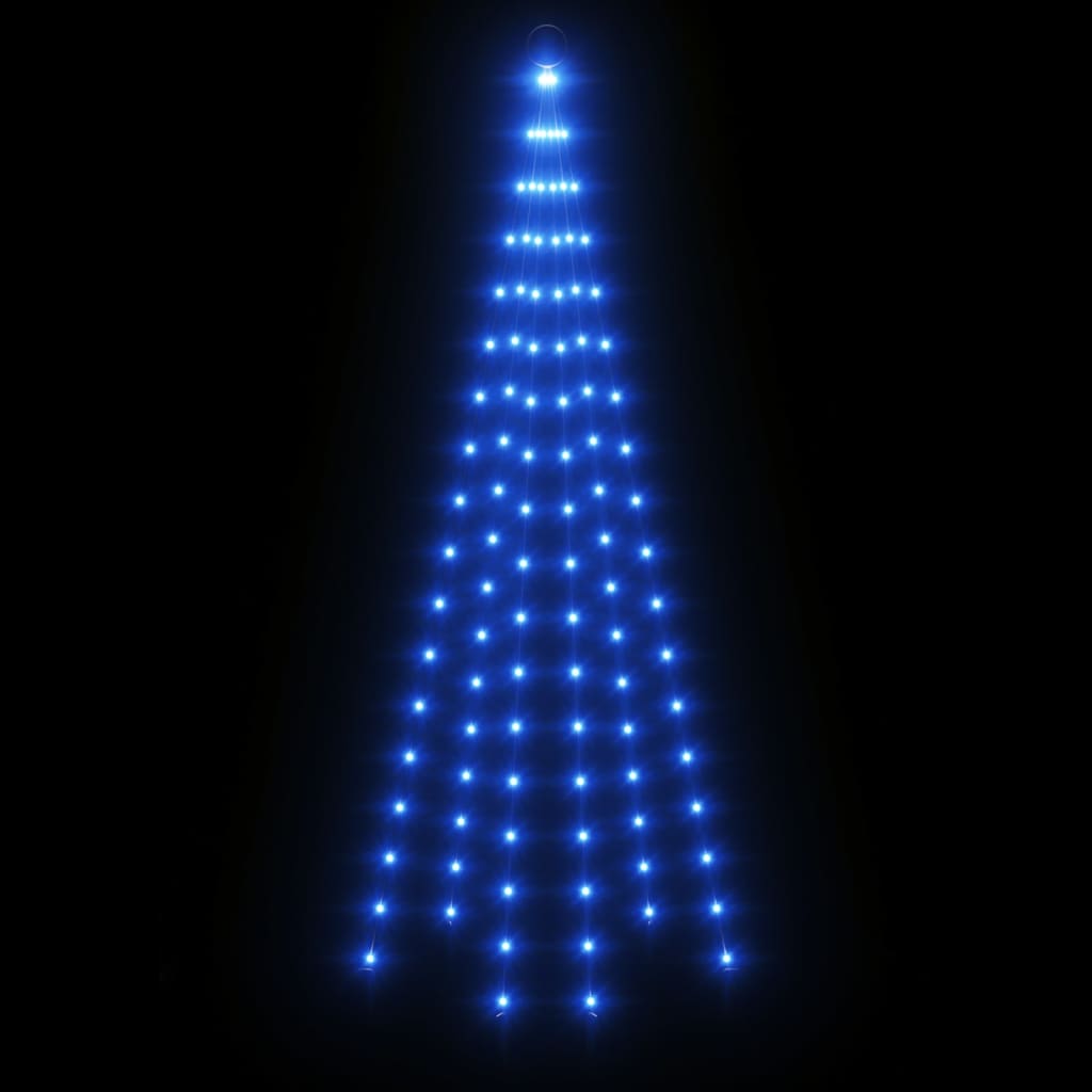 Vánoční Stromek Na Stožár 108 Modrých Led Diod 180 Cm Modrá