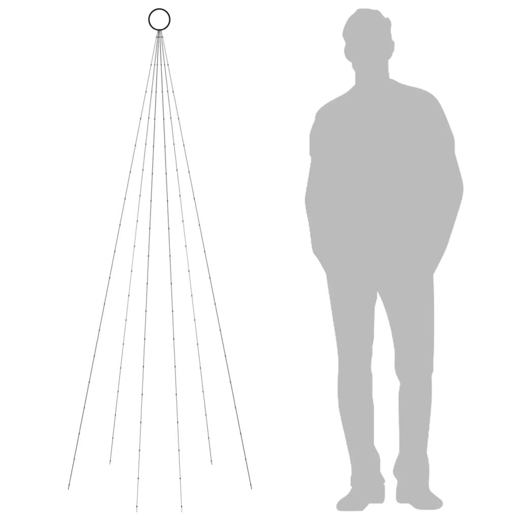 Vánoční Stromek Na Stožár 108 Barevných Led Diod 180 Cm Vícebarevný