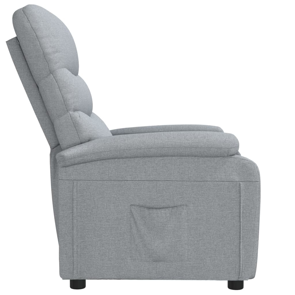 Polohovací Křeslo Světle Šedé Textil