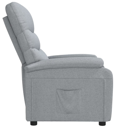 Polohovací Křeslo Světle Šedé Textil