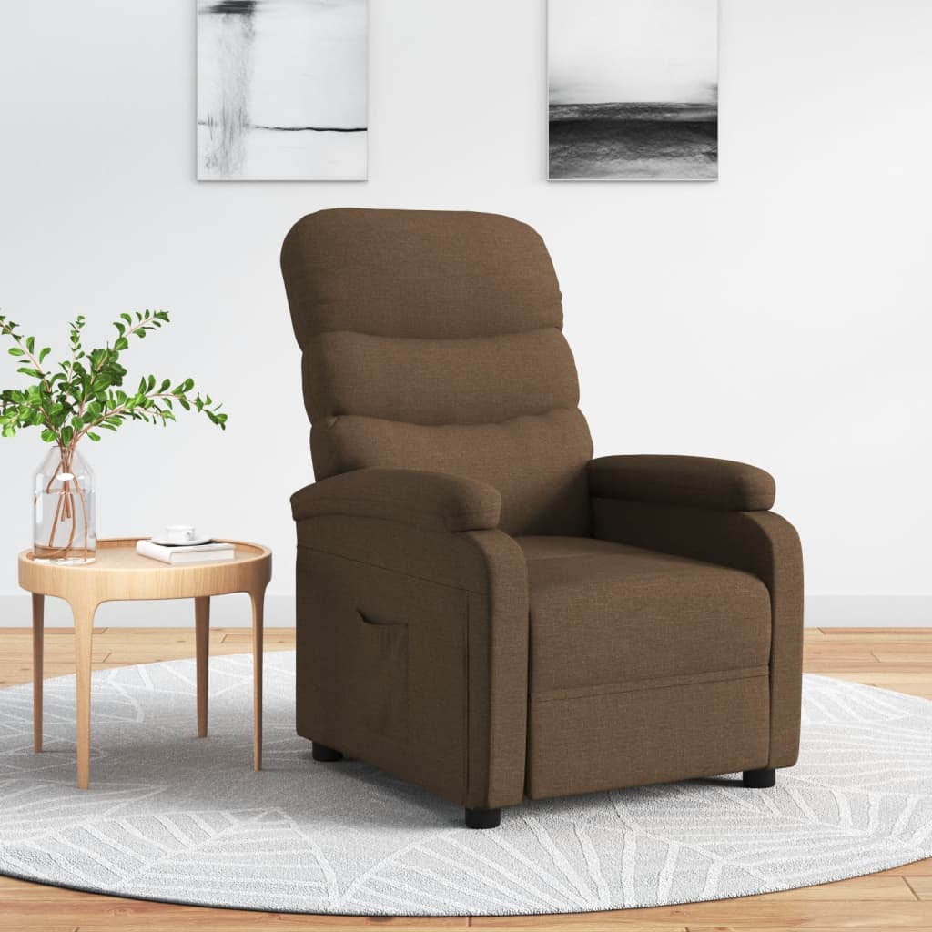 Polohovací Křeslo Světle Šedé Textil