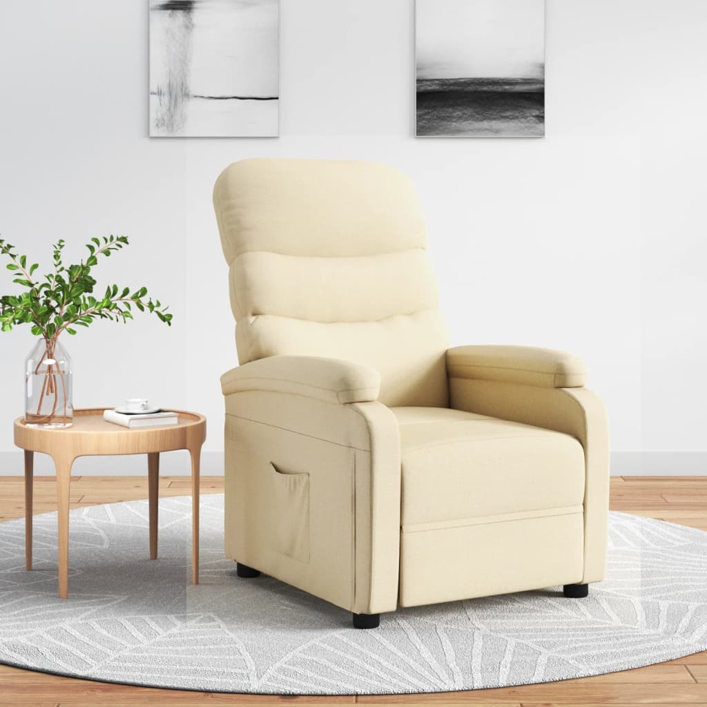 Polohovací Křeslo Světle Šedé Textil