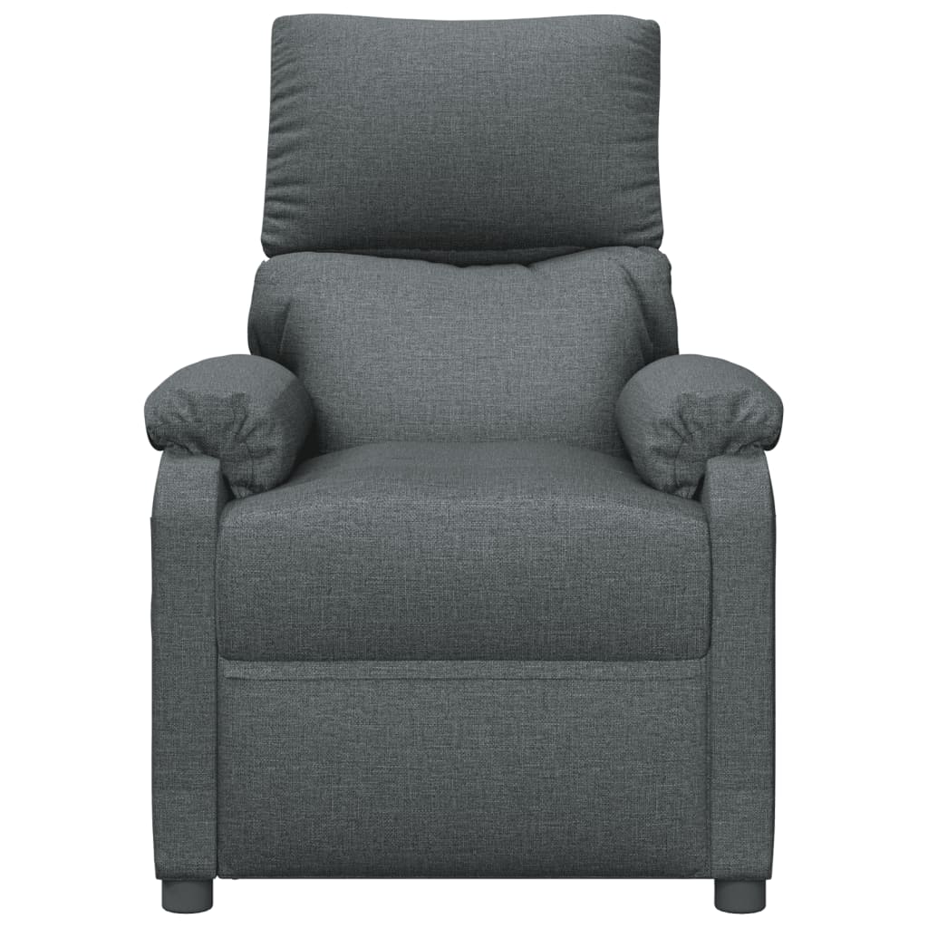 Polohovací Křeslo Tmavě Šedé Textil