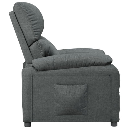 Polohovací Křeslo Tmavě Šedé Textil