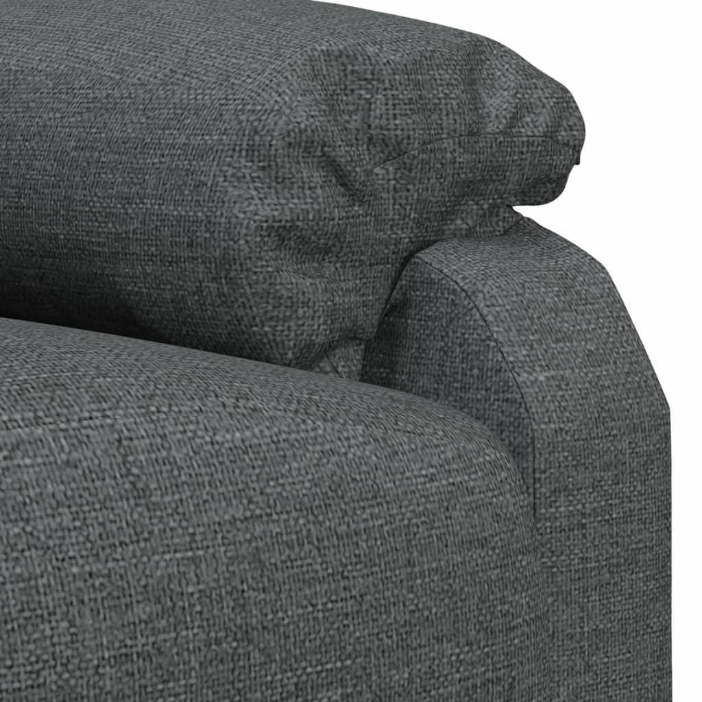 Polohovací Křeslo Tmavě Šedé Textil