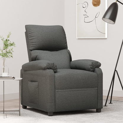 Polohovací Křeslo Tmavě Šedé Textil