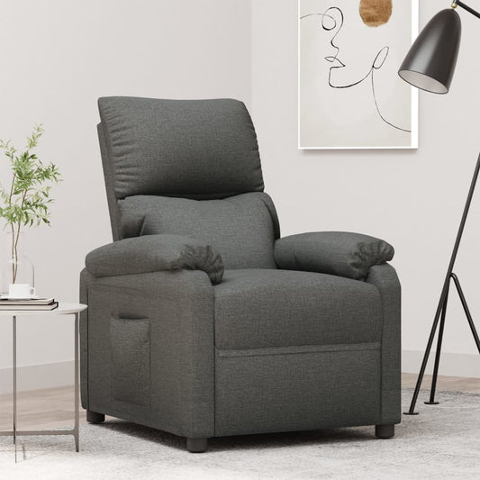 Polohovací Křeslo Tmavě Šedé Textil