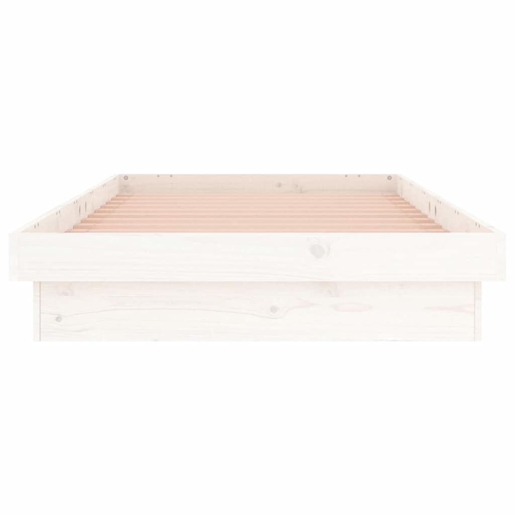 Rám Postele S Led Bílý Small Single Masivní Dřevo