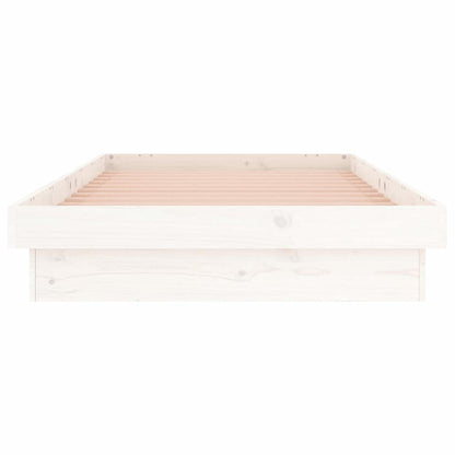 Rám Postele S Led Bílý Small Single Masivní Dřevo