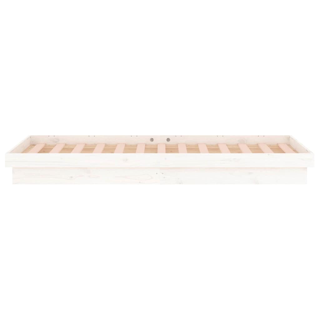 Rám Postele S Led Bílý Small Single Masivní Dřevo