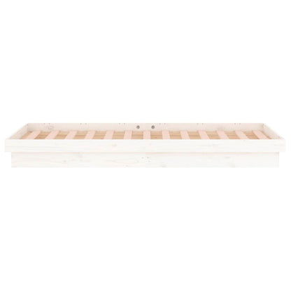 Rám Postele S Led Bílý Small Single Masivní Dřevo