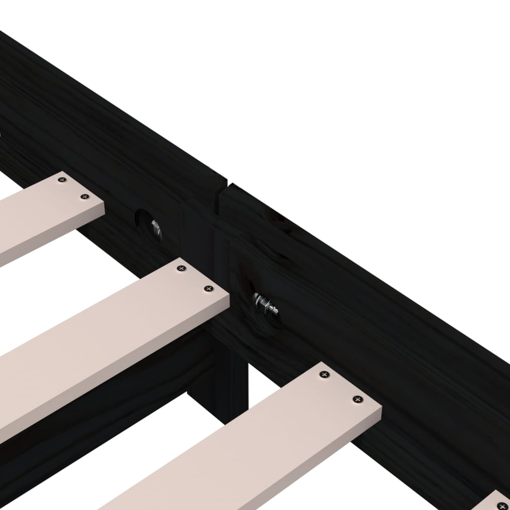 Stohovatelná Postel Černá Masivní Borovice