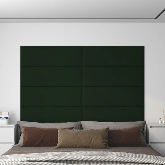 Nástěnné panely 12 ks tmavě zelené 90 x 30 cm samet 3,24 m²