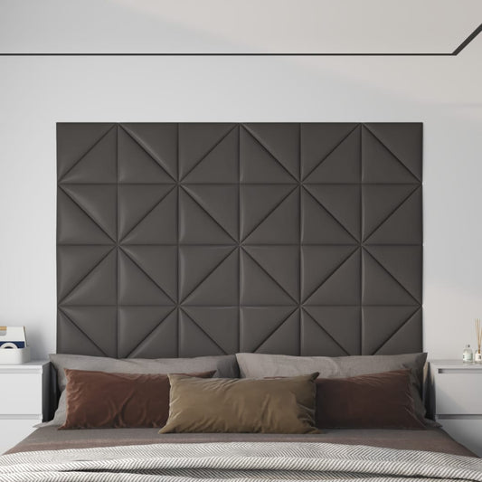 Nástěnné panely 12 ks šedé 30 x 30 cm umělá kůže 0,54 m²