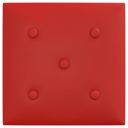Nástěnný Čelník 12 Pcs Víno Červené 30 X 30 Cm Umělá Kůže