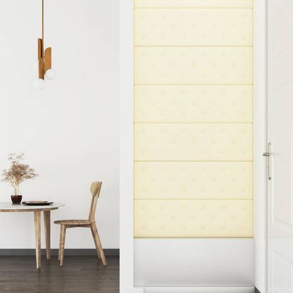 Nástěnný Čelník 12 Pcs Krémová 90 X 30 Cm Umělá Kůže