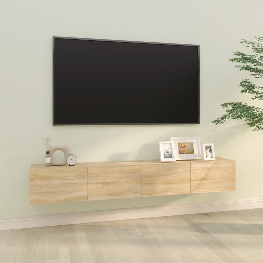 Nástěnné Tv Skříňky 2 Ks Betonově Šedé 100X30X30 Cm Kompozit