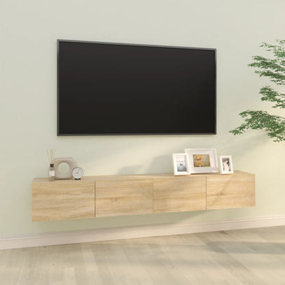 Nástěnné Tv Skříňky 2 Ks Betonově Šedé 100X30X30 Cm Kompozit