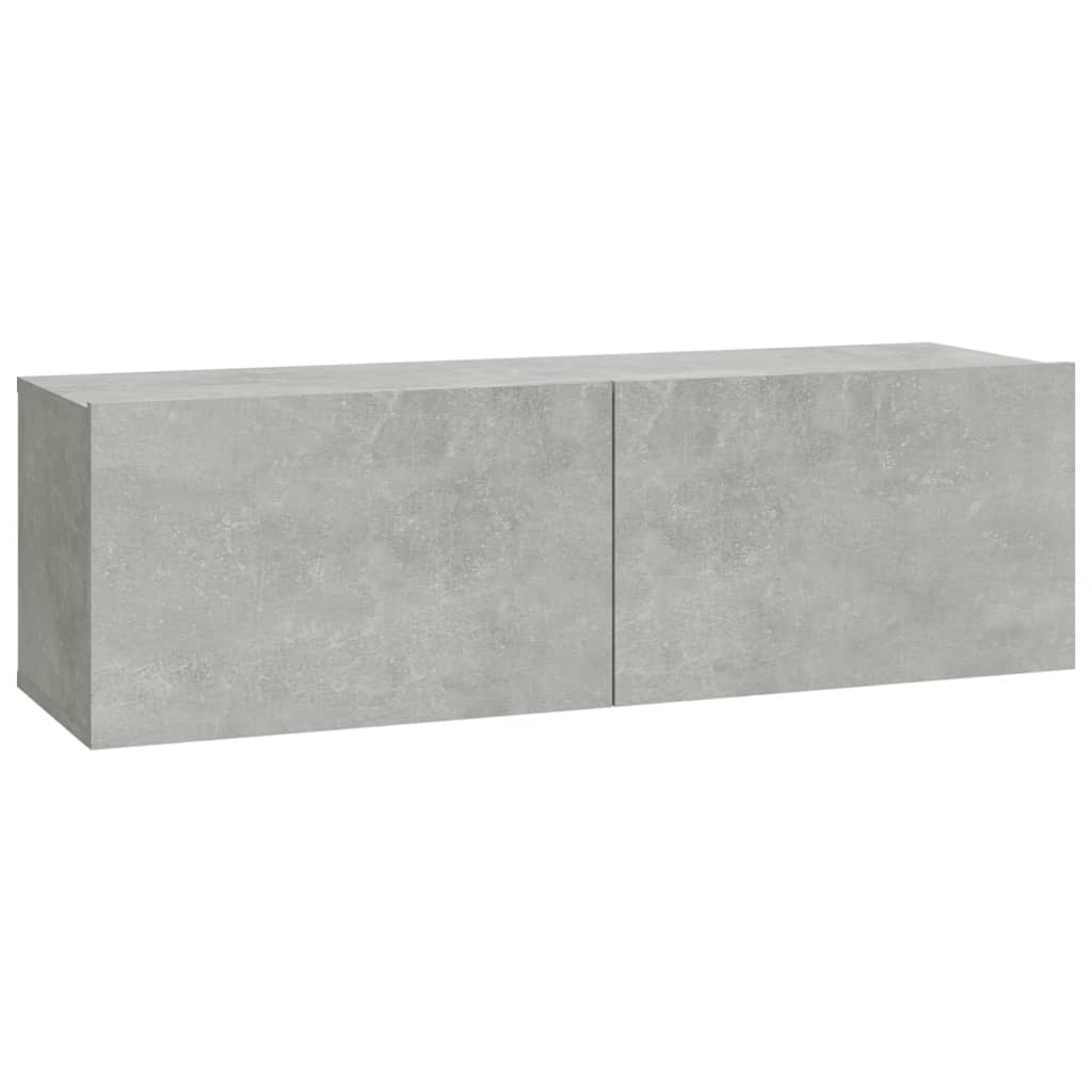 Nástěnné Tv Skříňky 2 Ks Betonově Šedé 100X30X30 Cm Kompozit