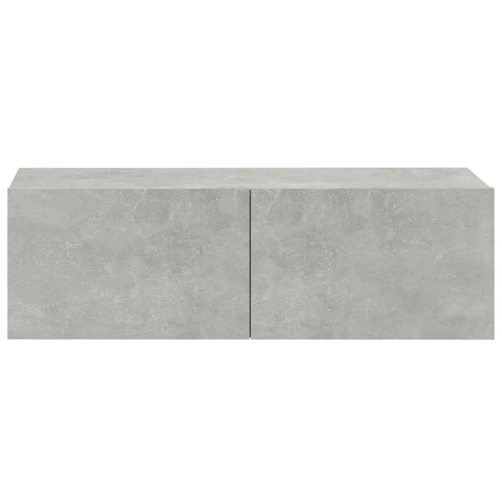 Nástěnné Tv Skříňky 2 Ks Betonově Šedé 100X30X30 Cm Kompozit