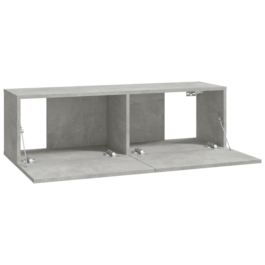 Nástěnné Tv Skříňky 2 Ks Betonově Šedé 100X30X30 Cm Kompozit