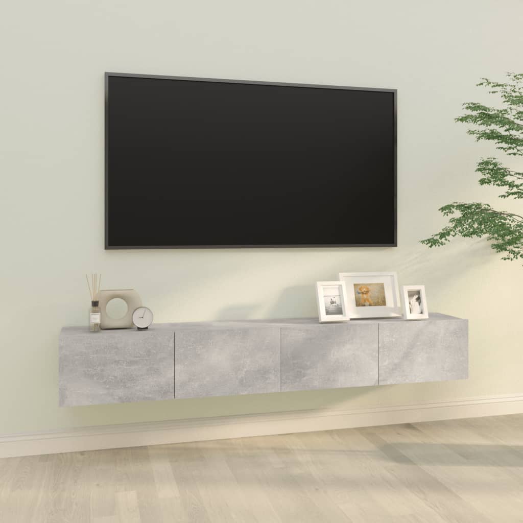 Nástěnné Tv Skříňky 2 Ks Betonově Šedé 100X30X30 Cm Kompozit