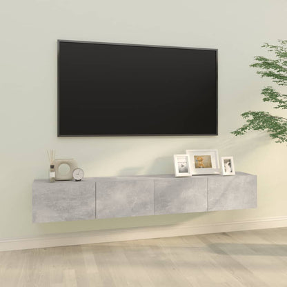 Nástěnné Tv Skříňky 2 Ks Betonově Šedé 100X30X30 Cm Kompozit