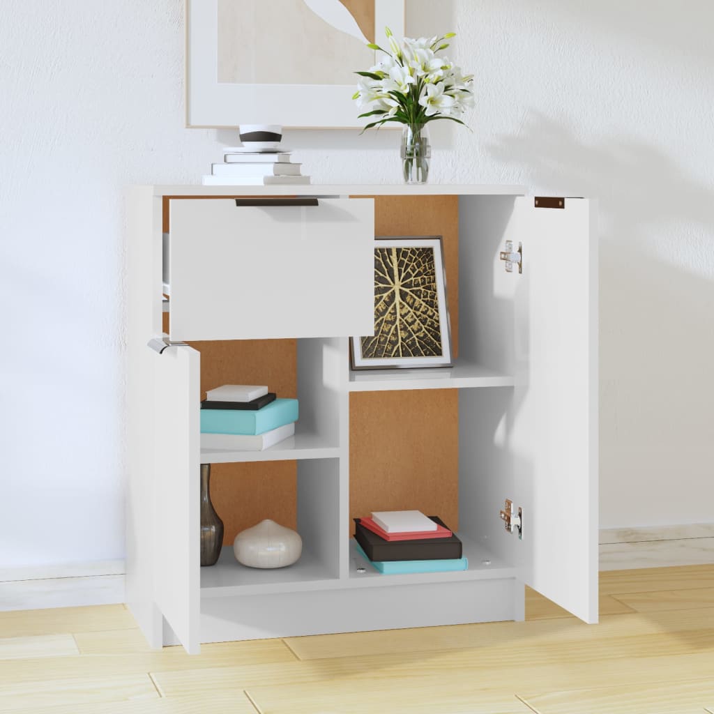 Příborník Bílý 60 X 30 X 70 Cm Kompozitní Dřevo