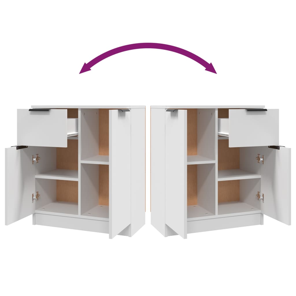 Příborník Bílý 60 X 30 X 70 Cm Kompozitní Dřevo