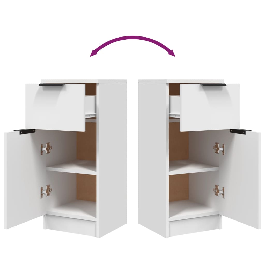 Příborníky 2 Ks Bílé 30 X 30 X 70 Cm Kompozitní Dřevo