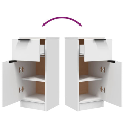 Příborníky 2 Ks Bílé 30 X 30 X 70 Cm Kompozitní Dřevo