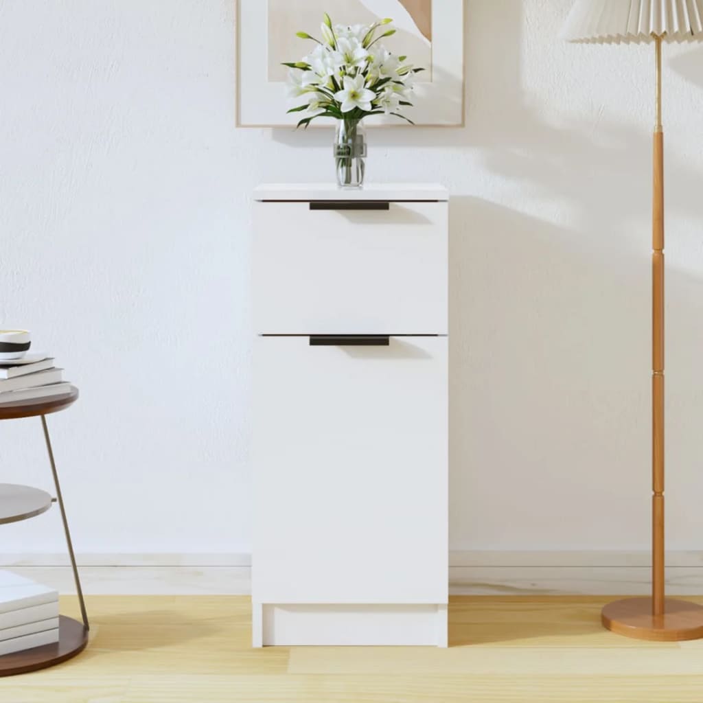 Příborníky 2 Ks Bílé 30 X 30 X 70 Cm Kompozitní Dřevo