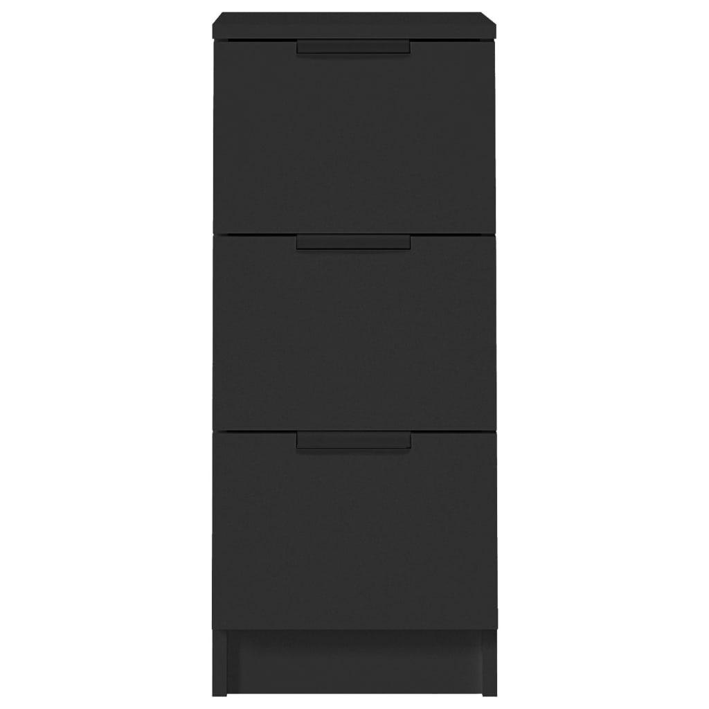 Příborníky 2 Ks Černé 30 X 30 X 70 Cm Kompozitní Dřevo