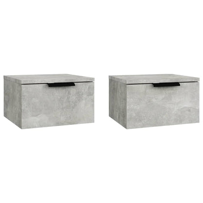 Nástěnné Noční Stolky 2 Ks Betonově Šedé 34 X 30 X 20 Cm