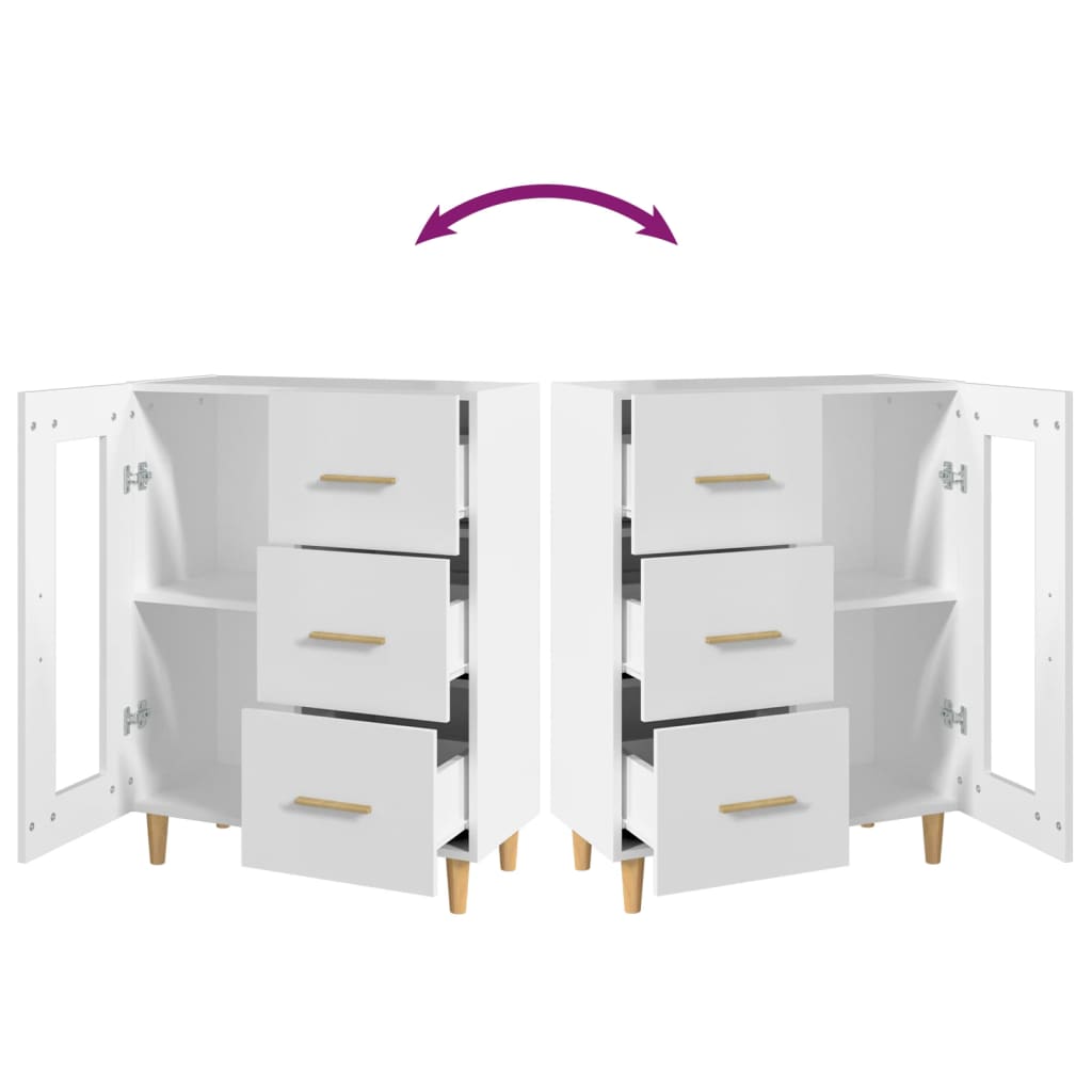 Příborník Bílý 69,5 X 34 X 90 Cm Kompozitní Dřevo