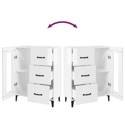 Příborník Bílý S Vysokým Leskem 69,5X34X90 Cm Kompozitní Dřevo