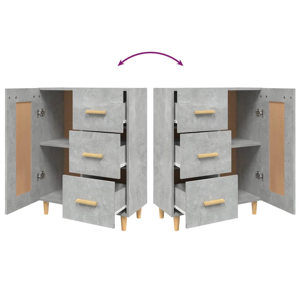 Příborník Betonově Šedý 69,5 X 34 X 90 Cm Kompozitní Dřevo