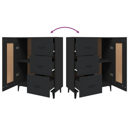 Příborník Černý 69,5 X 34 X 90 Cm Kompozitní Dřevo