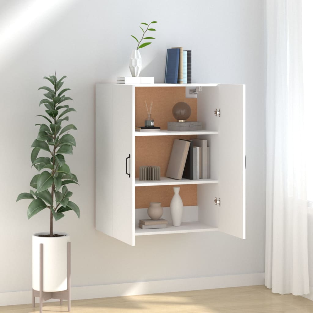 Závěsná Skříňka Bílá 69,5 X 34 X 90 Cm Kompozitní Dřevo