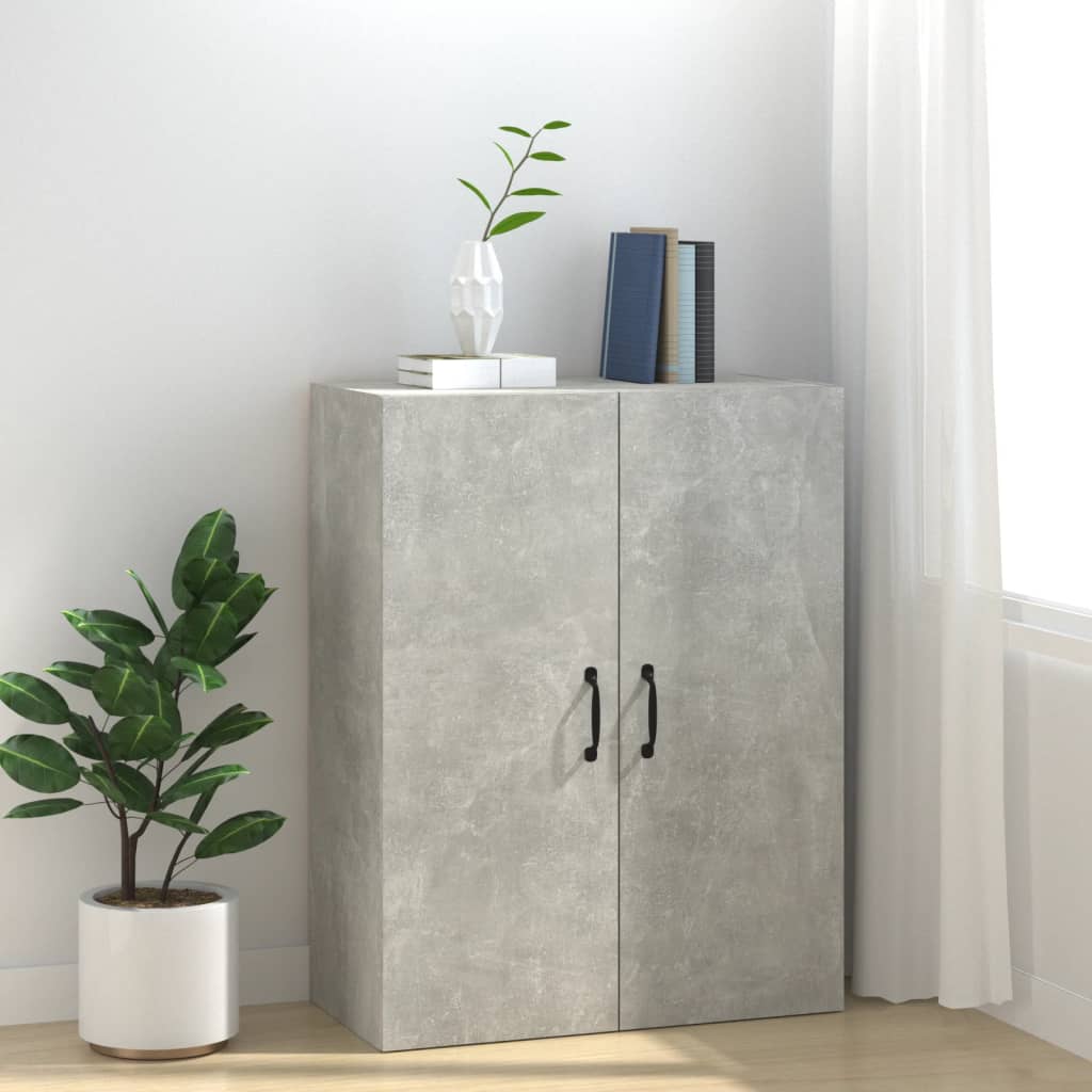 Závěsná Skříňka Betonově Šedá 69,5X34X90 Cm Kompozitní Dřevo