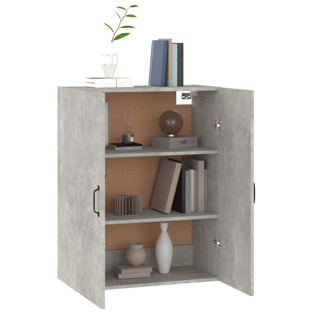 Závěsná Skříňka Betonově Šedá 69,5X34X90 Cm Kompozitní Dřevo