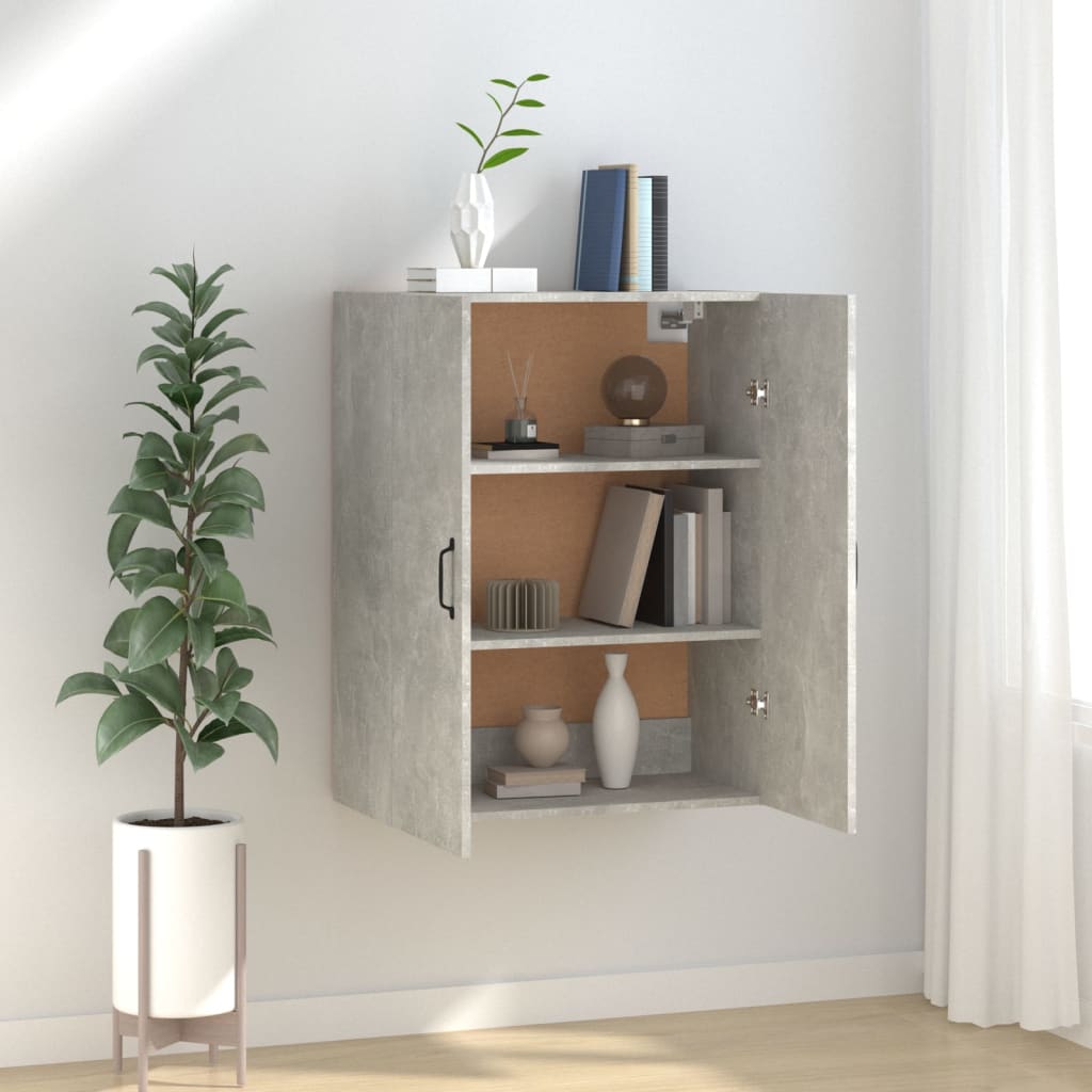 Závěsná Skříňka Betonově Šedá 69,5X34X90 Cm Kompozitní Dřevo