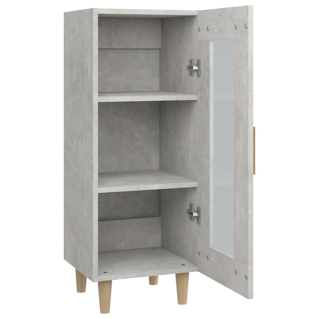 Příborník Betonově Šedý 34,5 X 34 X 90 Cm Kompozitní Dřevo
