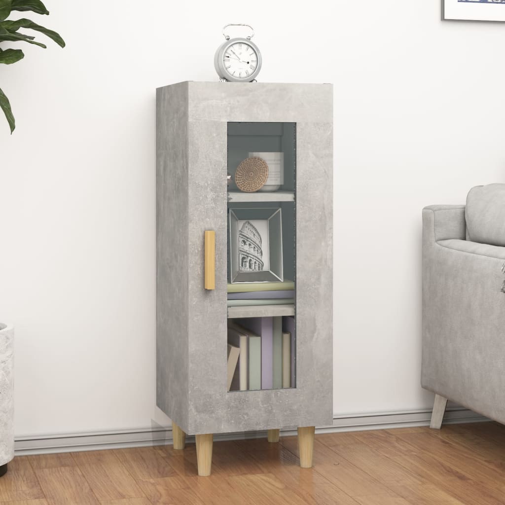 Příborník Betonově Šedý 34,5 X 34 X 90 Cm Kompozitní Dřevo