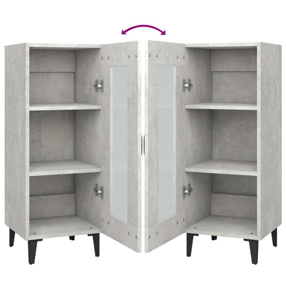 Příborník Betonově Šedý 34,5 X 34 X 90 Cm Kompozitní Dřevo