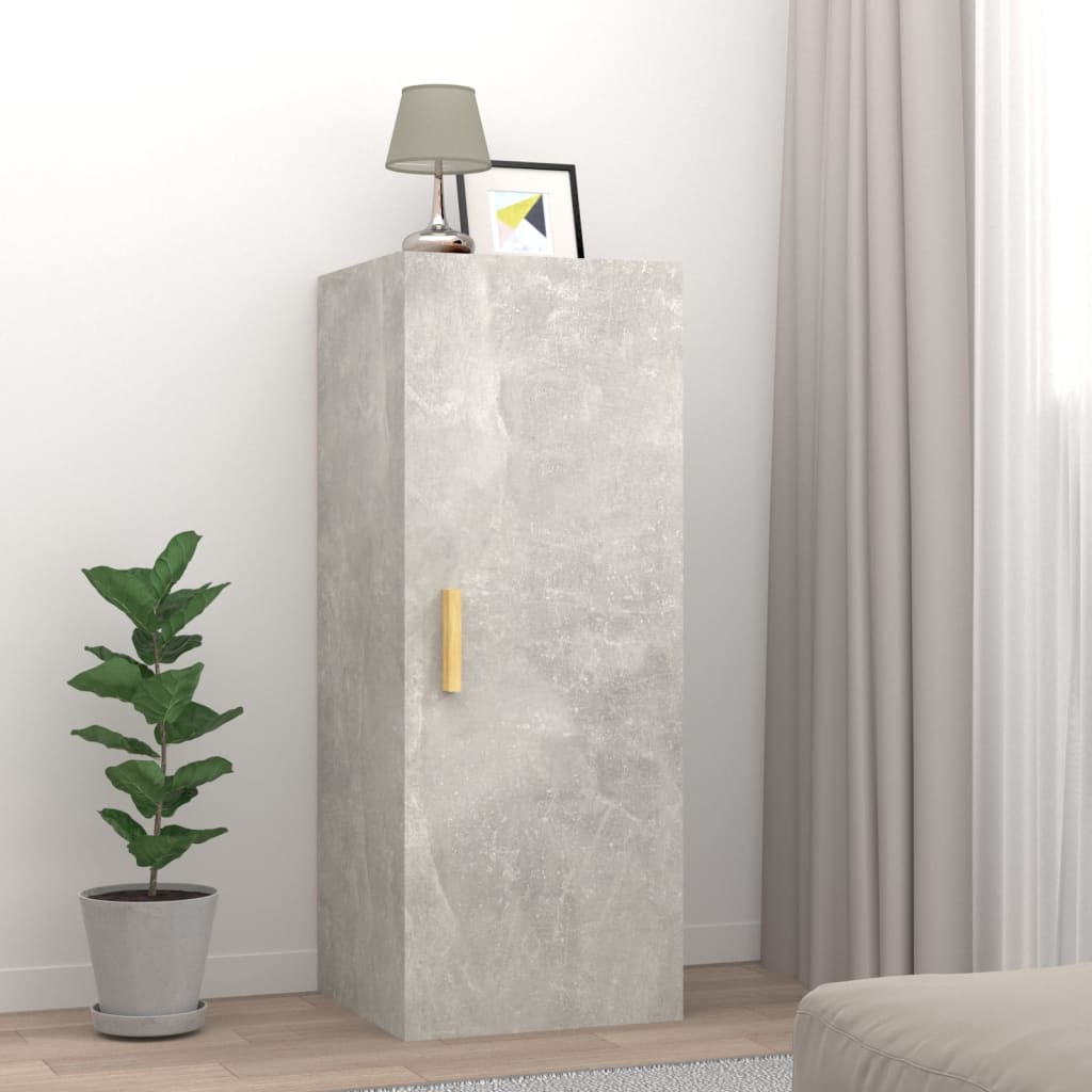 Nástěnná Skříňka Betonově Šedá 34,5X34X90 Cm Kompozitní Dřevo